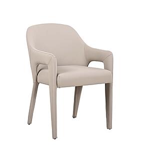 Hokkaido Leather Armchair in Pigeon 614 by J&M Furniture