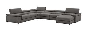 Kobe Premium Leather Sectional in Truffle by J&M Furniture
