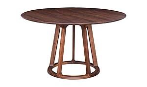 Aldo Round Dining Table Walnut by Moe's Home Collection
