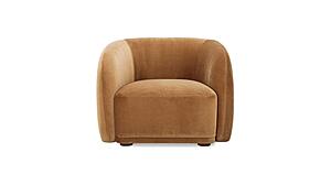 Faye Accent Chair Tan Faux Mohair by Moe's Home Collection