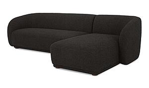 Faye Right Sectional - Black Boucle by Moe's Home Collection
