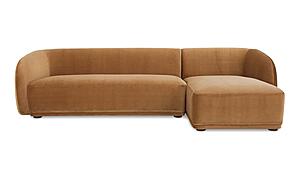 Faye Right Sectional Tan Faux Mohair by Moe's Home Collection