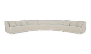 Fraser 5 Piece Modular Sectional Off White by Moe's Home Collection