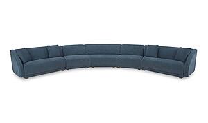 Fraser 5 Piece Modular Sectional Deep Blue by Moe's Home Collection