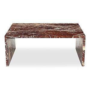 Rosa Coffee Table Rosso Levanto Marble by Moe's Home Collection