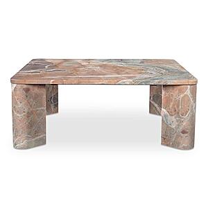 Segment Coffee Table Orange Levante Marble by Moe's Home Collection