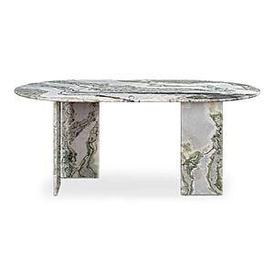 Celia Oval Dining Table Green Onyx Marble by Moe's Home Collection