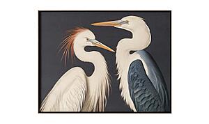 Two Cranes Framed Painting by Moe's Home Collection