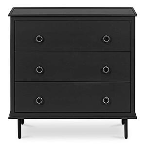 Reagan 3 Drawer Nightstand Black by Moe's Home Collection
