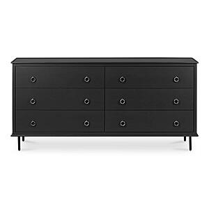 Reagan 6 Drawer Dresser Black by Moe's Home Collection