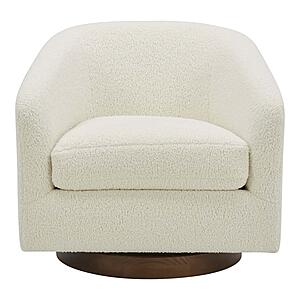 Oscy Swivel Chair Faux Shearling White by Moe's Home Collection