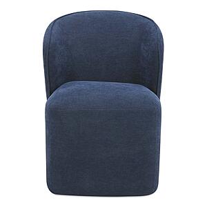 Larson Rolling Dining Chair Navy Blue by Moe's Home Collection