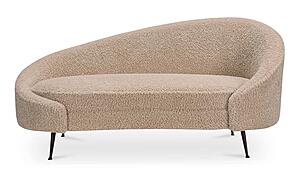 Abigail Chaise Light Brown Faux Shearling by Moe's Home Collection