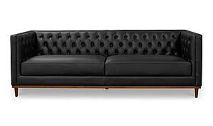 Fielder Sofa Black Leather by Moe's Home Collection