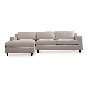 Hutton Left Sectional Beige by Moe's Home Collection