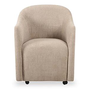 Drava Rolling Dining Chair Beige by Moe's Home Collection