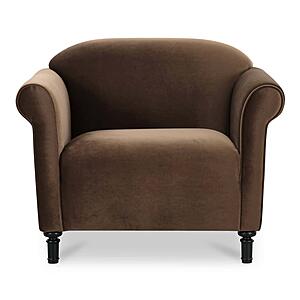 Harmony Accent Chair - Dark Brown Faux Mohair by Moe's Home Collection