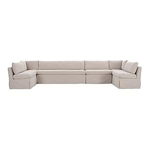 Fable Slipcover Dining Banquette U-Shape Beige 168" by Moe's Home Collection