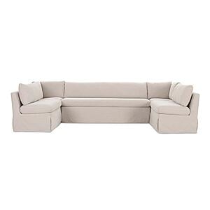 Fable Slipcover Dining Banquette U-Shape Beige 129" by Moe's Home Collection