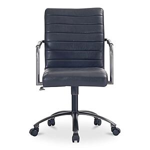 Roy Office Chair Black Leather by Moe's Home Collection