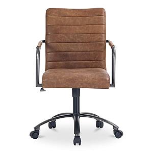Roy Office Chair Open Road Brown Leather by Moe's Home Collection