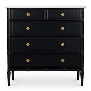 Eleanor 5 Drawer Chest Black by Moe's Home Collection