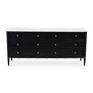 Eleanor 6 Drawer Dresser Black by Moe's Home Collection
