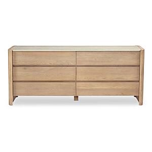 Lane 6 Drawer Dresser Natural by Moe's Home Collection