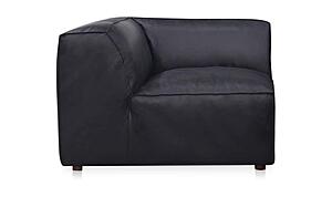 Form Corner Chair Vantage Black Leather by Moe's Home Collection