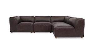 Form Signature Modular Sectional Espresso Brown Leather by Moe's Home Collection