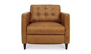 Bridgers Power Recliner Chair Tan Leather by Moe's Home Collection