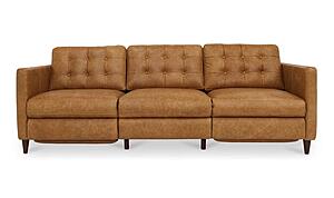 Bridgers Power Recliner Sofa Tan Leather by Moe's Home Collection
