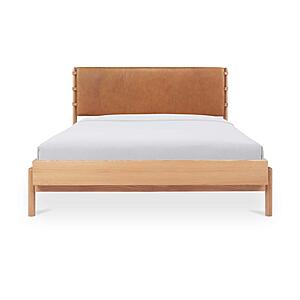 Colby Queen Bed w/ Top Grain Leather - Brown by Moe's Home Collection