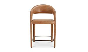 Martens Counter Stool Brown Leather by Moe's Home Collection