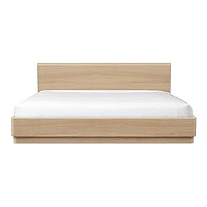 Round Off Queen Bed - Light Oak Brown by Moe's Home Collection