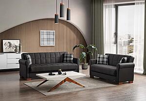 Orbit Black Fabric Convertible Loveseat by Casamode