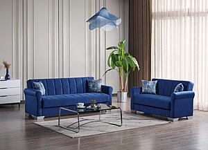 Orbit Blue Convertible Sofa Bed by Casamode