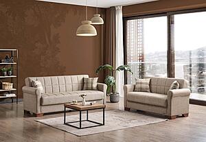 Orbit Brown Fabric Convertible Sofa Bed by Casamode