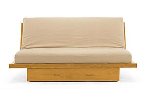 Futon Set - Full Size - Okinawa Urban Oak Frame, Mattress w/Removable Solid Cover