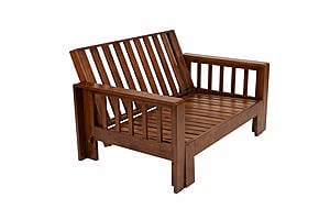 Osaka Lounger - Built-In Ottoman - Solid Wood Futon Frame by Prestige