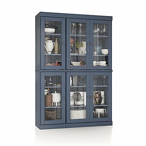 48.5" x 71.5" Pantry China Cabinet w/6 Glass Doors by Palace Imports
