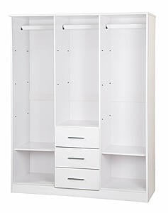 Cosmo 3-Door Wardrobe Armoire w/Mirrored Panel by Palace Imports