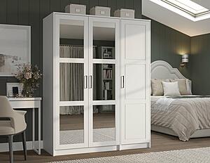 Urban 3-Door Wardrobe Armoire w/Mirrored Panel by Palace Imports