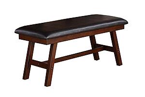 F1332 Wood Dining Bench Walnut by Poundex