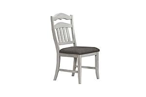 F1798 Wood Dining Chair Antique White by Poundex