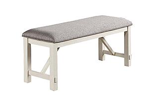 F1891 Wood Dining Bench White by Poundex