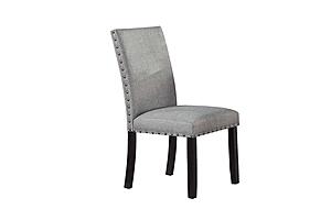 F1911 Wood Upholstered Dining Chair Gray/Black by Poundex