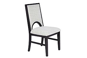 F1925 Wood Upholstered Dining Chair White/Black by Poundex