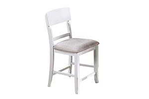 F1932 Wood Dining High Chair Antique White by Poundex