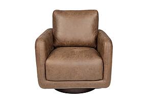 F1940 Leather-Like Fabric Swivel Chair Auburn by Poundex